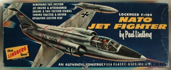 Lindberg 1/48 Lockheed F-104 Starfighter NATO Jet Fighter with Tow Tractor, 559-98 plastic model kit